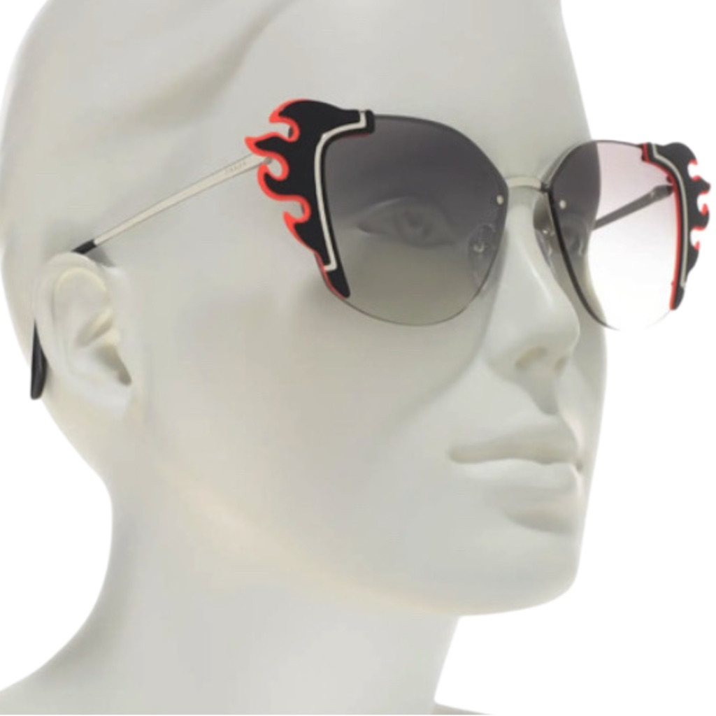Prada 64mm Cat Eye Flames Sunglasses